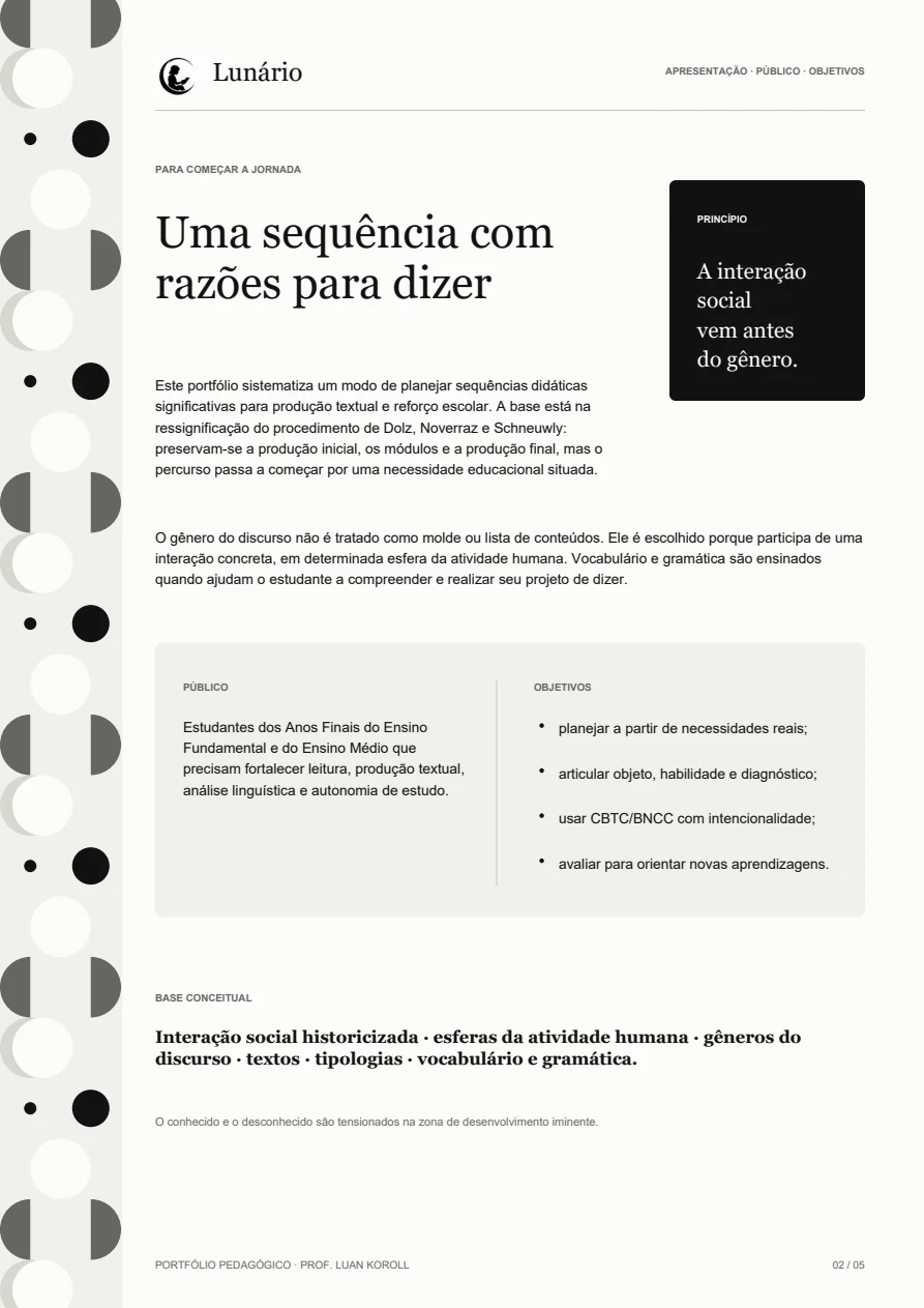 Slide 2: Apresentação, público, objetivos e base conceitual do percurso formativo.